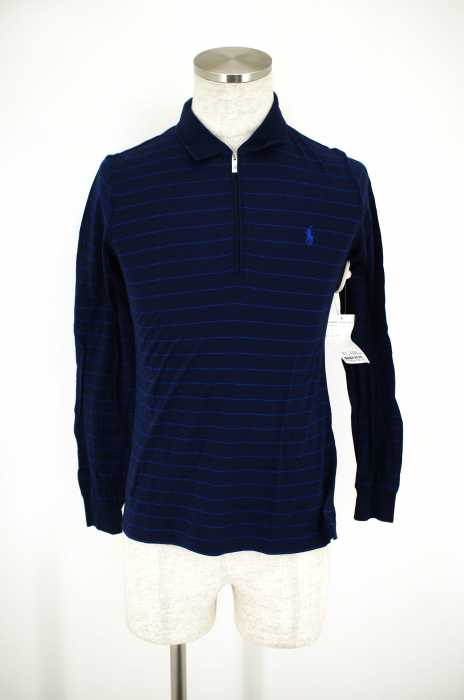 RALPH LAUREN GOLF （ラルフローレンゴルフ） ストライプ柄ポニー刺繡入りハーフジップトップス メンズ トップス