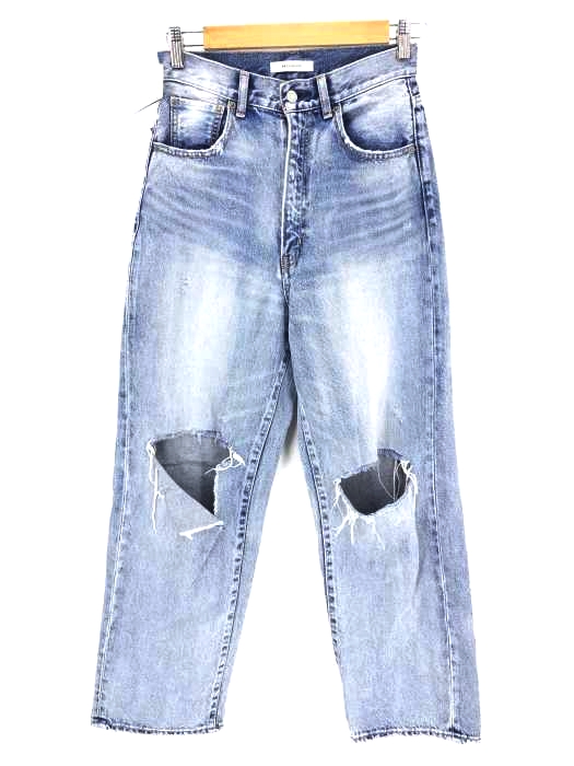 MOUSSY(マウジー) HW CRASH LOOSE STRAIGHT レディース パンツ
