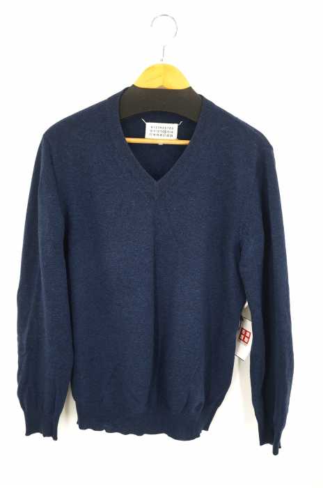 Martin Margiela(マルタンマルジェラ) 14 Vネックウールニット エルボーパッチ メンズ トップス