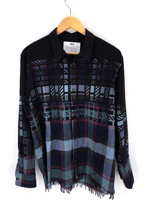 AMOK（アモク） 総柄ダメージ加工ロングスリーブシャツ メンズ トップス