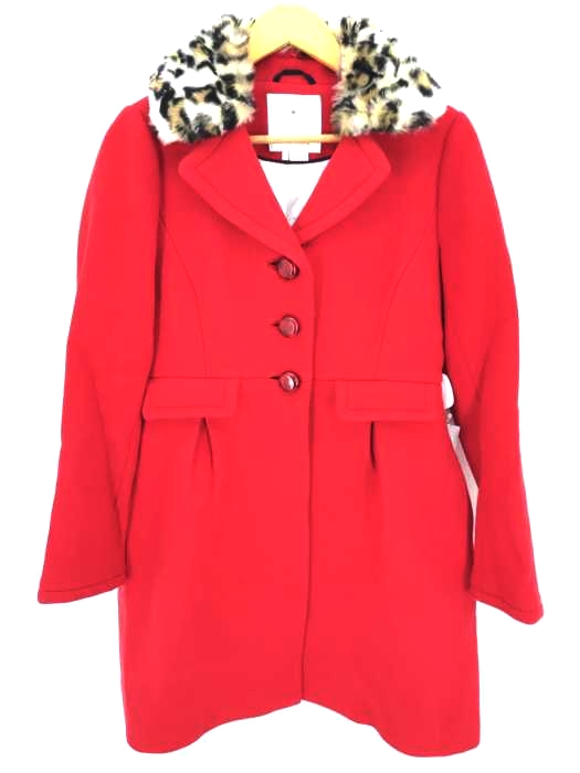 Kate spade(ケイトスペード) レオパードフェイクファー付き ウールコート レディース アウター