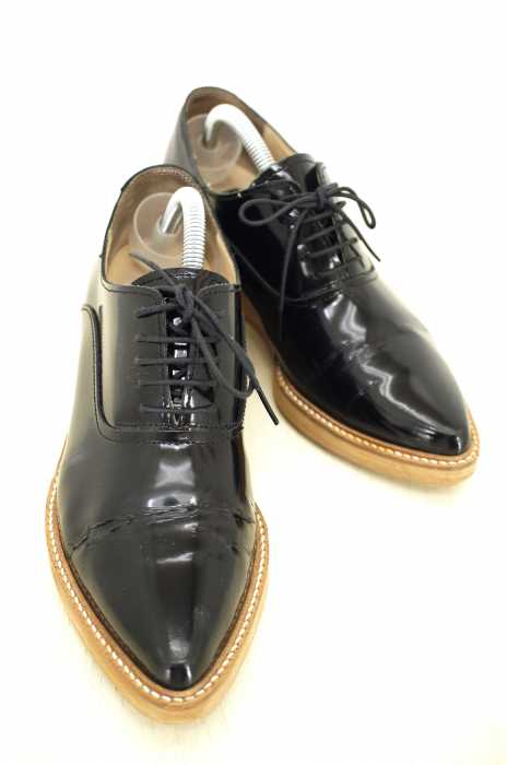 LANVIN COLLECTION （ラバンコレクション） ウェッジヒールレースアップシューズ エナメル レディース シューズ