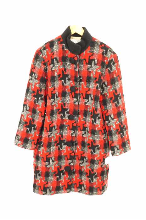 cherry and chic by moschino（モスキーノ） 総柄ウールスタンドカラーコート レディース アウター