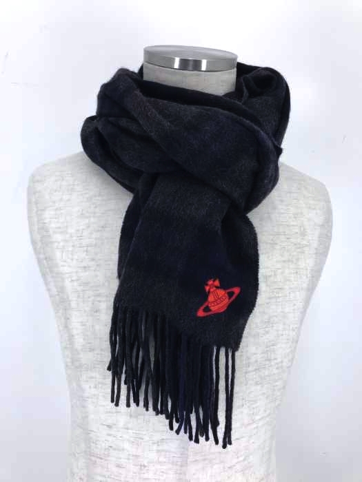 Vivienne Westwood（ヴィヴィアンウエストウッド） ブランドロゴ刺繍入りチェック柄マフラー レディース ファッション雑貨