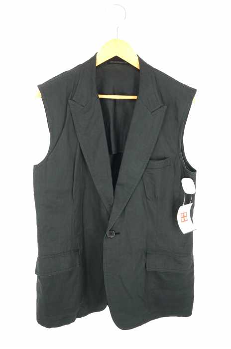 Yohji Yamamoto POUR HOMME （ヨウジヤマモトプールオム） 04SS リネン1Bスリーブレスジャケット メンズ アウター