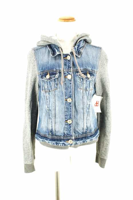 AMERICAN EAGLE OUTFITTERS (アメリカンイーグルアウトフィッターズ) スウェット切替フェイクレイヤードデニムジャケット レディース アウター