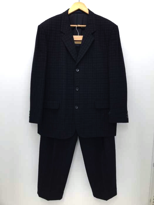 COMME des GARCONS HOMME（コムデギャルソンオム） AD1997 98SS ステッチチェックセットアップ 背抜き 2タックワイドスラックス メンズ セットアップ