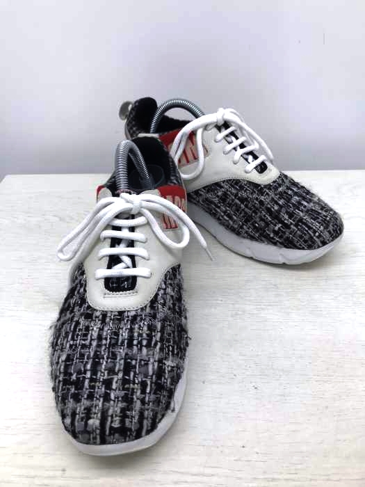MSGM(エムエスジーエム) ロゴテープツイード切替ローカットスニーカー レディース シューズ