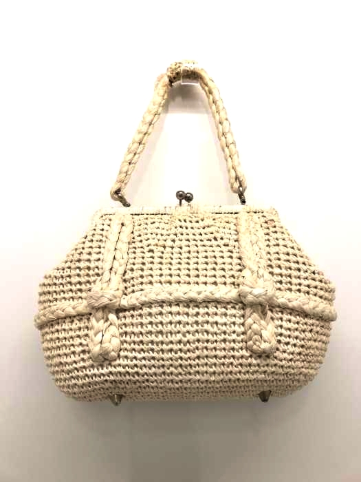 WALBORG（フメイ） 60s がま口カゴバッグ ストローハンドバッグ レディース バッグ