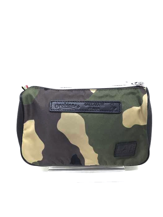 Orobianco オロビアンコ 90th ナイロン レザー カモ柄ポーチ メンズ バッグ ブランド古着買取販売バズストア