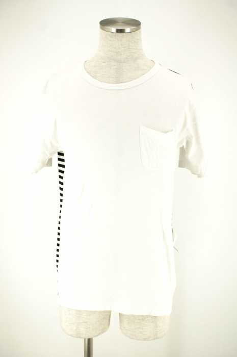 ALOYE （アロイ） ボーダー切替ポケットTシャツ メンズ トップス