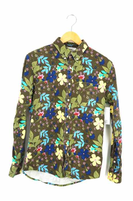 SHIPS GENERAL SUPPLY （シップスジェネラルサプライ） SCREEN PAINTED TWILL フラワーシャツ メンズ トップス