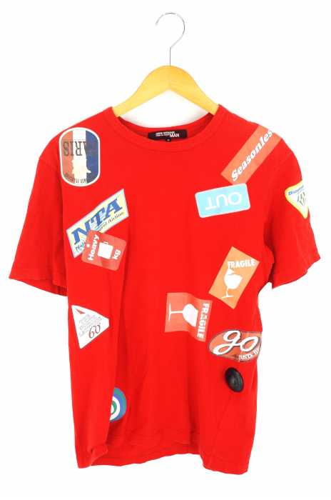JUNYA WATANABE COMME des GARCONS MAN（ジュンヤワタナベコムデギャルソンマン） AD2008 09SS ステッカープリント半袖Tシャツ メンズ トップス