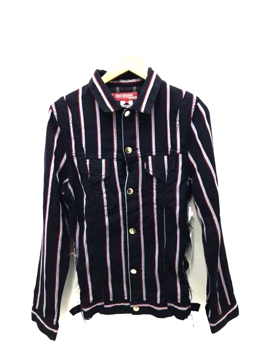 JUNYA WATANABE COMME DES GARCONS MAN(ジュンヤワタナベコムデギャルソンマン) AD2005 再構築ストライプウールトラッカージャケット メンズ アウター