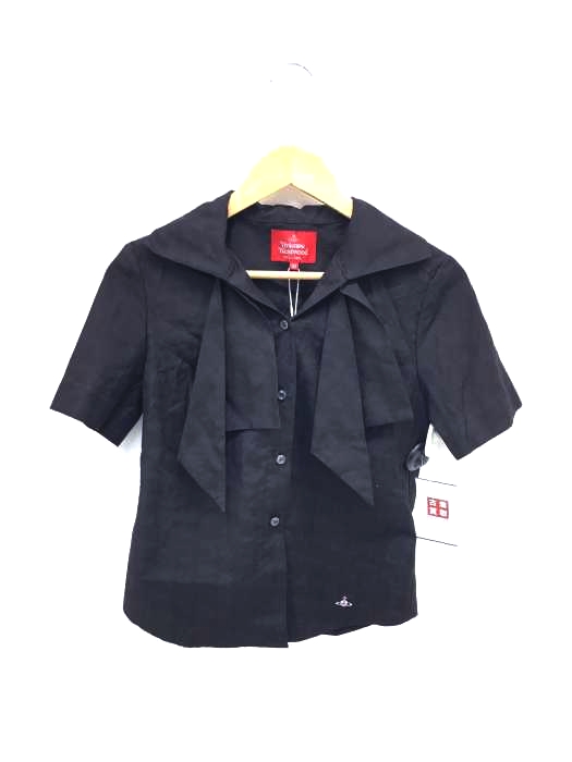 Vivienne Westwood RED LABEL(ヴィヴィアンウエストウッドレッドレーベル) ORBリピート ジャカード タイ付半袖シャツ レディース トップス