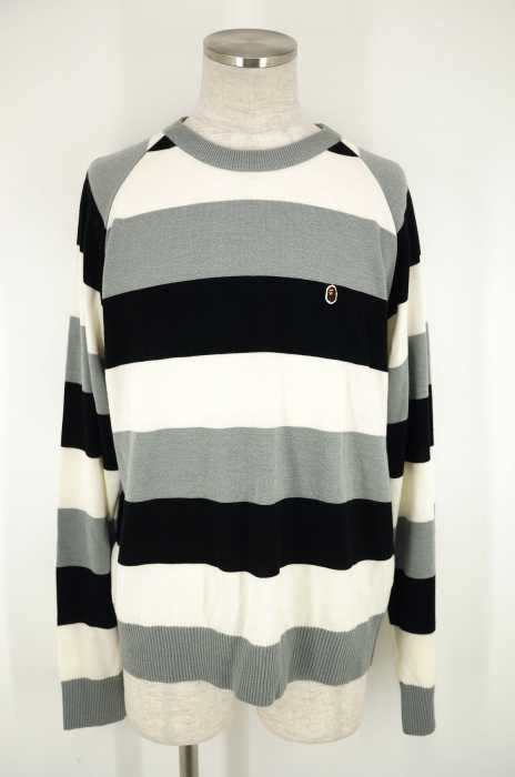 A BATHING APE (アベイシングエイプ) 胸ワッペンボーダーニット メンズ トップス