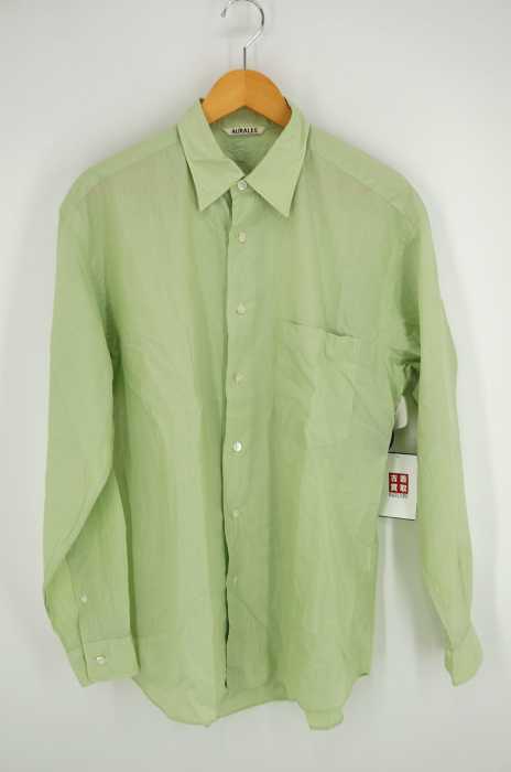 AURALEE （オーラリー） FINX SILK STRIPE SHIRTS メンズ トップス