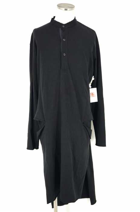 Yohji Yamamoto POUR HOMME (ヨウジヤマモトプールオム) 15AW スリットデザインスタンドヘンリーネック天竺ロングカットソー メンズ アウター