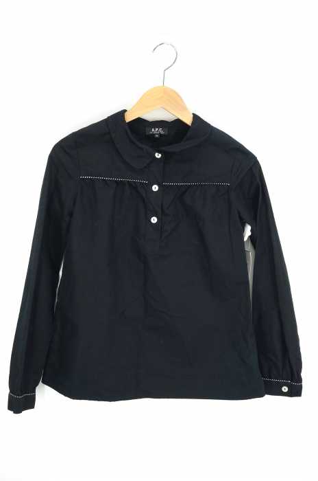 A.P.C. (アーペーセー) ラウンドカラー プルオーバーブラウス レディース トップス
