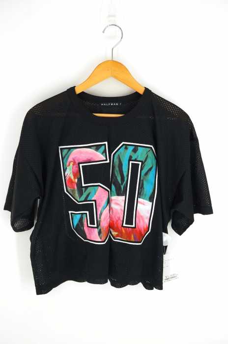 HALFMAN（ハーフマン） ナンバリングメッシュTシャツ レディース トップス