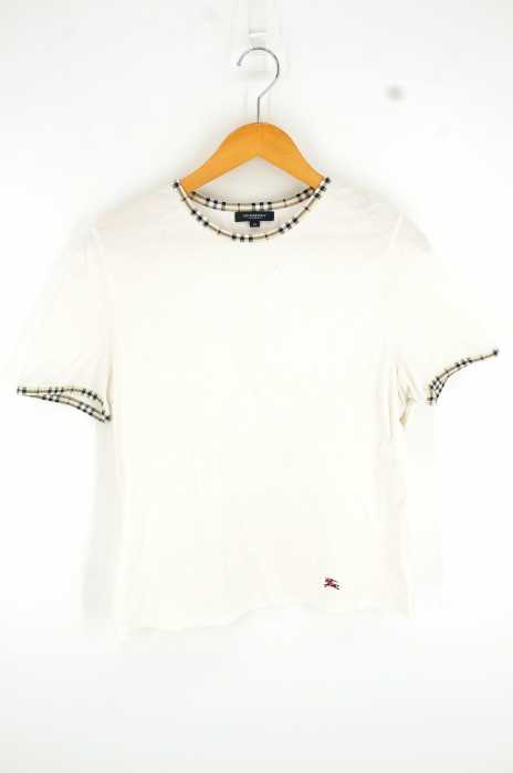 BURBERRY（バーバリー） 襟 袖チェック切替 Tシャツ レディース トップス