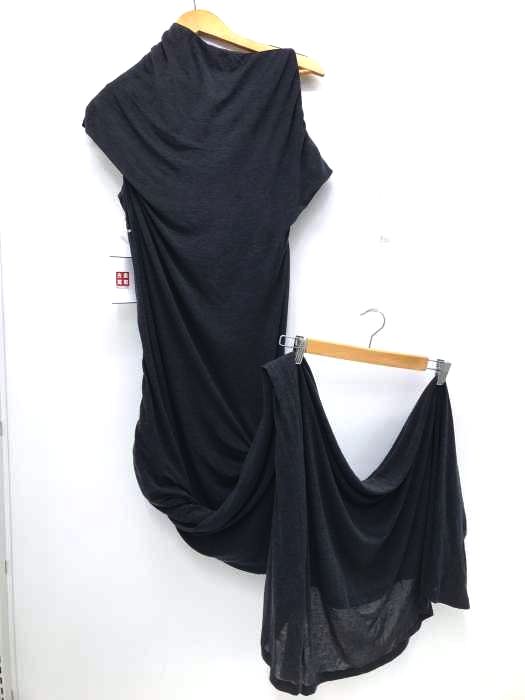 YOHJI YAMAMOTO+NOIR（ヨウジヤマモト プリュスノアール） 変形レーヨンマキシワンピース レディース ワンピース