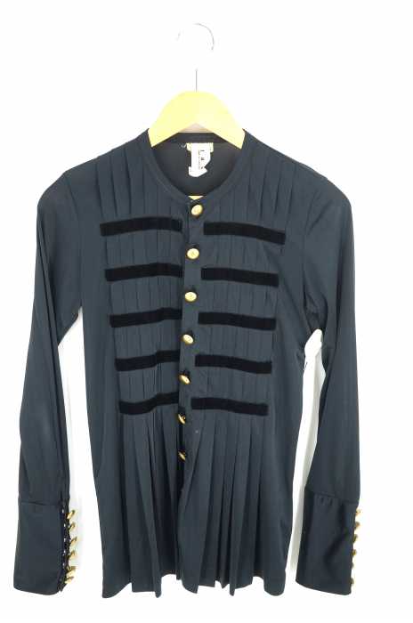 tao COMME des GARCONS（タオコムデギャルソン） AD2008 09SS 金ボタンフロントプリーツエステルカーディガン レディース トップス