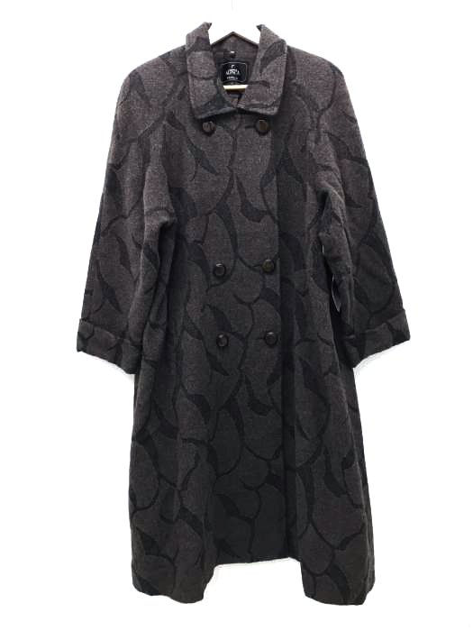 USED古着(ユーズドフルギ) ANDES ALPACA ウール混アルパカ総柄ダブルチェスターコート レディース アウター