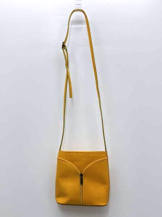USED古着（ユーズドフルギ） イタリア製 Vera Pelle刻印 ジップデザインタンニンレザーショルダーバッグ レディース バッグ