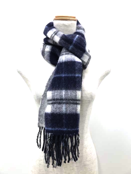 PS Paul Smith（ピーエスポールスミス） バイカラー×チェック カシミヤ混羊毛マフラー メンズ ファッション雑貨