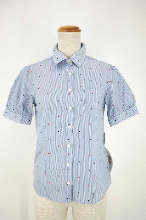 TOMMY HILFIGER (トミーヒルフィガー) 半袖パフスリーブボタンシャツ レディース トップス