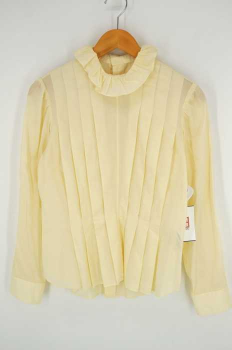 MASAKI MATSUSHIMA(マサキマツシマ) 90S プリーツデザインバックボタンフリルカラーブラウス レディース トップス