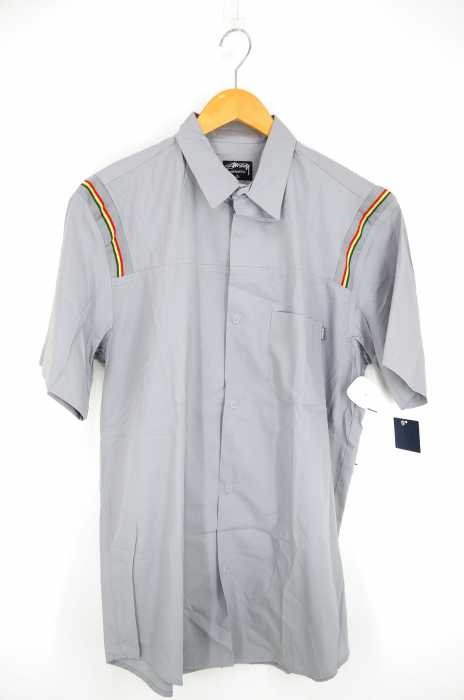 Stussy（ステューシー） ラスタカラーリブ切替スナップボタンワークシャツ メンズ トップス