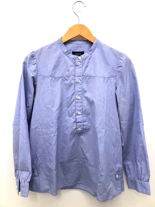 A.P.C.（アーペーセー） ノーカラーハーフボタンシャツ レディース トップス