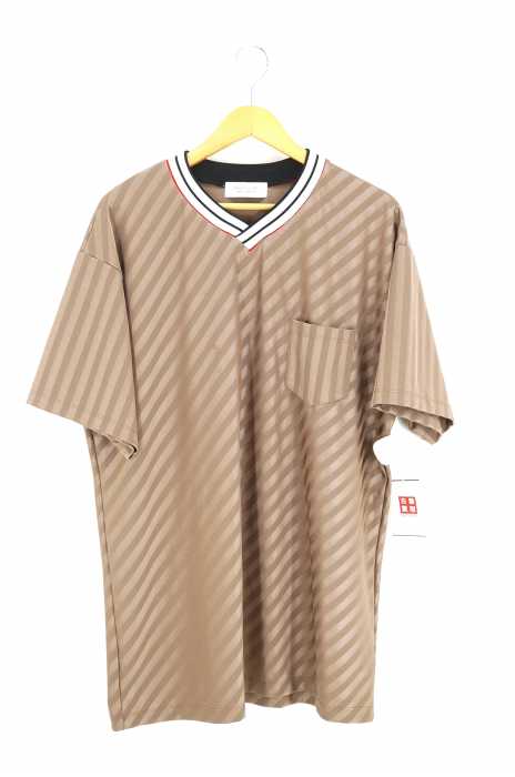 JOHN ELLIOTT（ジョンエリオット） 18SS ストライプデザインVネックTシャツ メンズ トップス