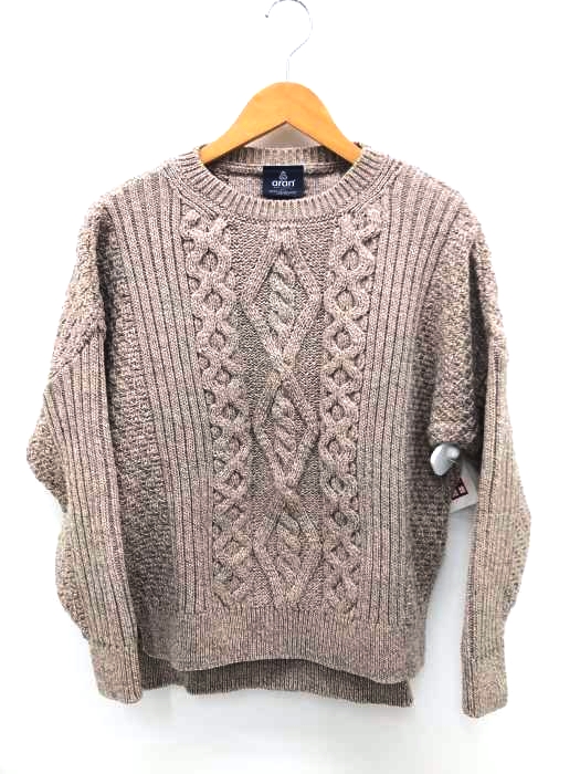 ARAN WOOLLEN MILLS（アランウーレンミルズ） クルーネック ケーブルニット レディース トップス