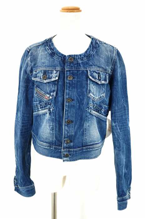 DIESEL (ディーゼル) ノーカラーデニムジャケット レディース アウター