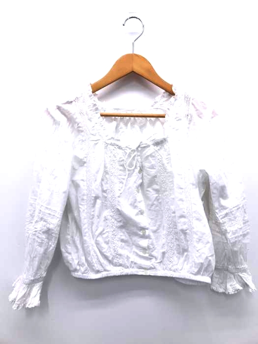 Ray BEAMS（レイビームス） レーステープクロップドブラウス レディース トップス