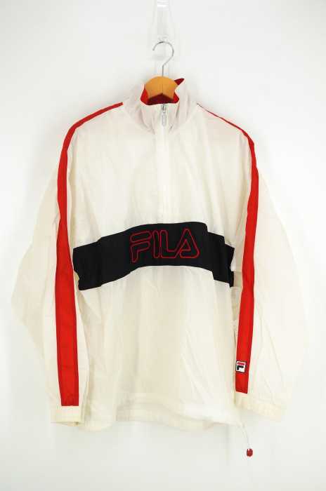 FILA （フィラ） 90S フロントロゴナイロンハーフジッププルオーバー メンズ アウター