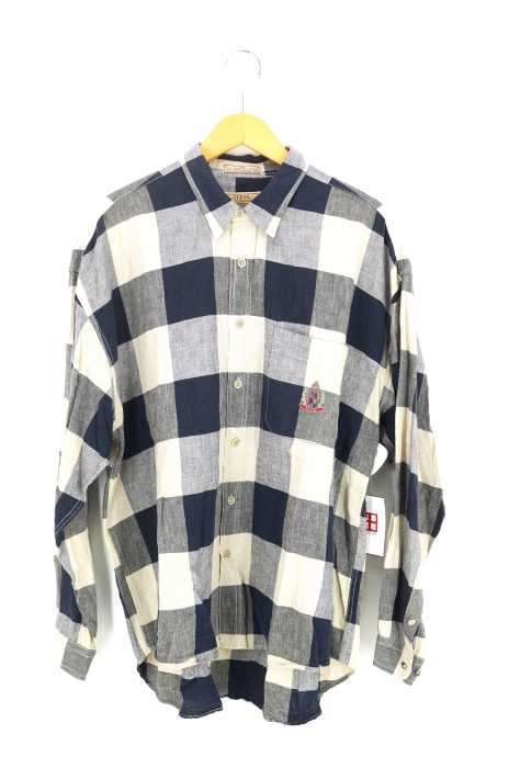 GUESS（ゲス） 綿混リネンチェックシャツ メンズ トップス