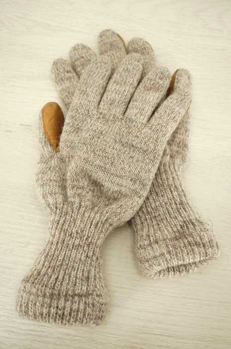 NEWBERRY KNITTING（ニューベリー ニッティング ） レザー切替 グローブ レディース ファッション雑貨