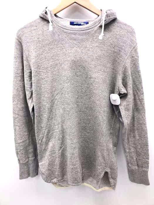 JUNYA WATANABE COMME des GARCONS MAN(ジュンヤワタナベコムデギャルソンマン) AD2013 霜降りコットン後付けフード ラウンドヘムプルオーバーパーカー メンズ トップス