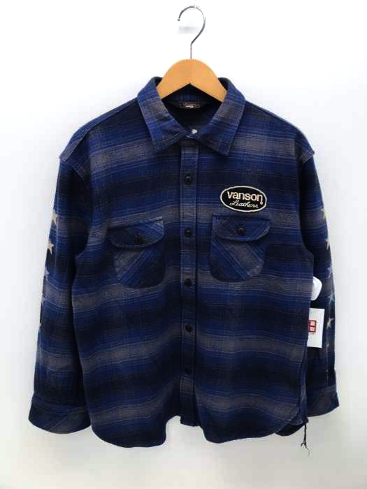VANSON（バンソン） バックプリント刺繍ネルシャツ メンズ トップス