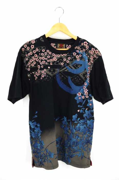 ORIENTAL BRAND 錦(オリエンタルブランドニシキ) 総柄刺繍Tシャツ メンズ トップス