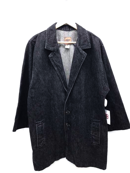 Sierra West シェラウエスト 80 90s ブラックデニムチェスターコート メンズ アウター ブランド古着買取販売バズストア