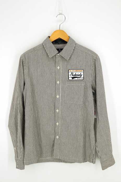 Subciety (サブサエティ) ヒッコリー ワッペンシャツ メンズ トップス