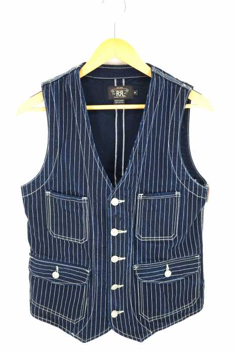 RRL RALPH LAUREN （ダブルアールエル ラルフローレン） ステッチストライプデニムベスト メンズ トップス
