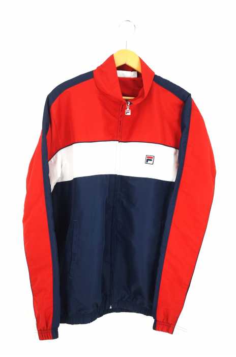 FILA （フィラ） 90s トリコカラーロゴ刺繍ジップブルゾン メンズ アウター