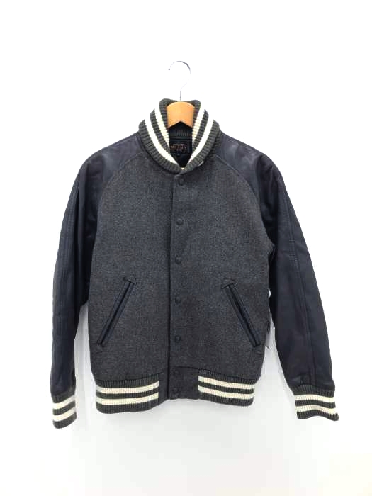 BEAMS+(ビームスプラス) 袖レザー切替 スタジャン メンズ アウター
