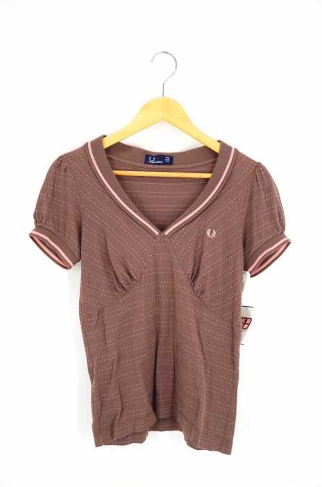FRED PERRY （フレッドペリー） ドット柄 Vネック ポロシャツ レディース トップス